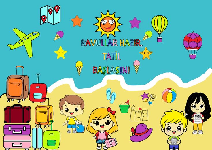 yaz tatili panosu (renkli)