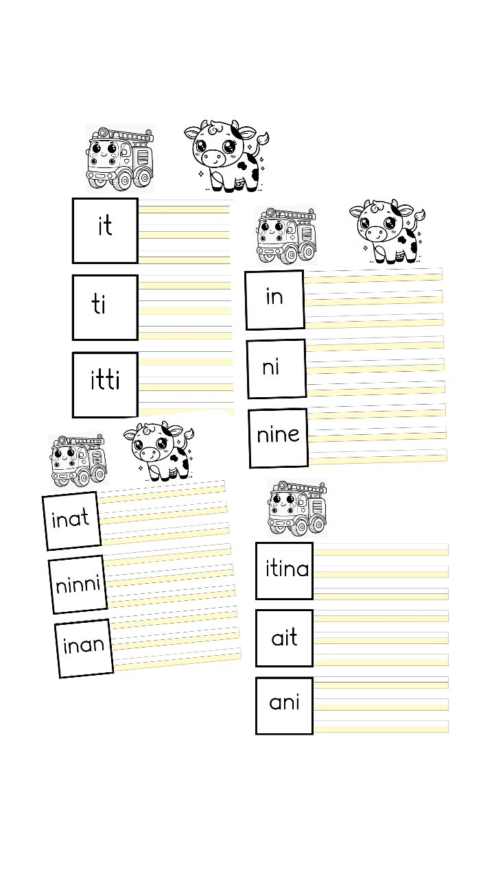 i sesi kelimeleri yazma etkinliği