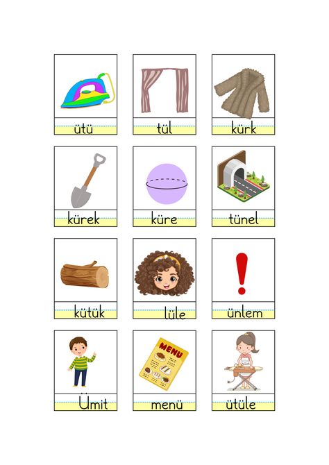 ü sesi görsel dite çalışması  interaktif defter etkinliği