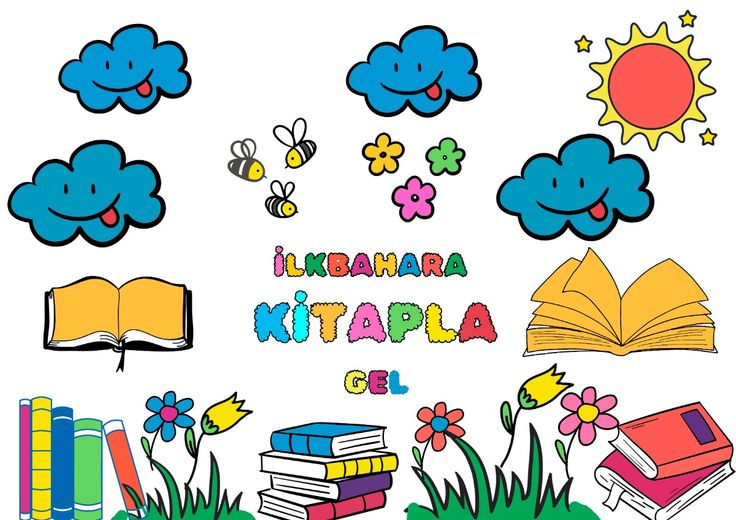 kütüphaneler haftası ilkbahar renkli renksiz