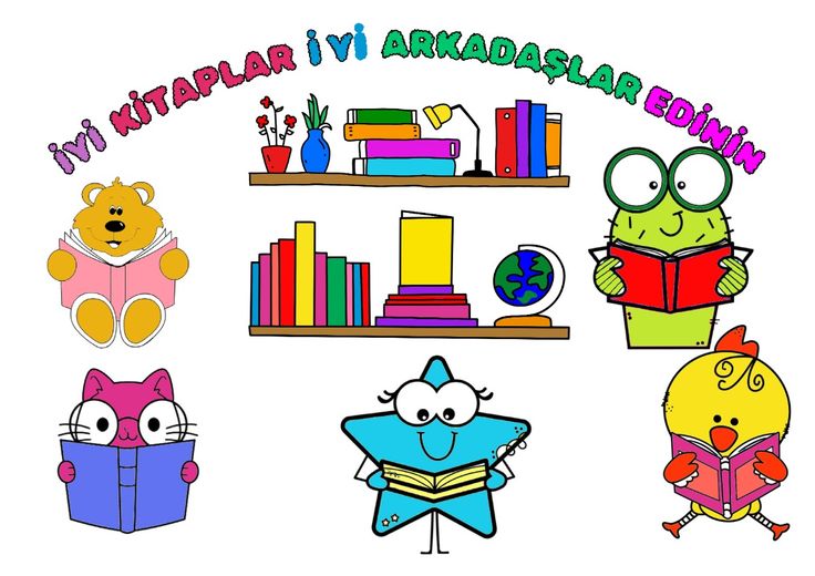 kütüphaneler haftası pano renkli renksiz