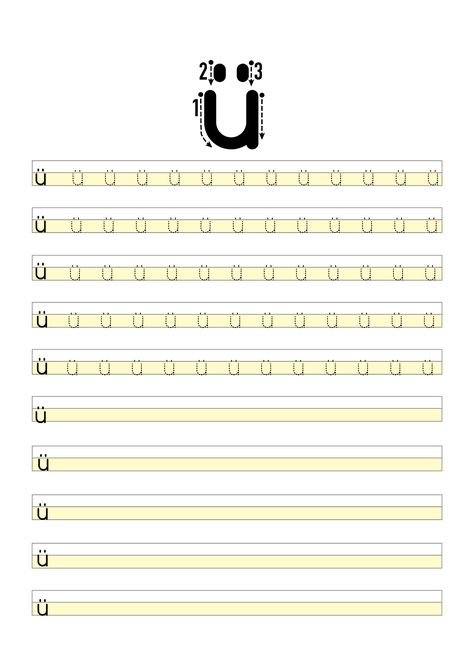 ü sesi yazma çalışmaları